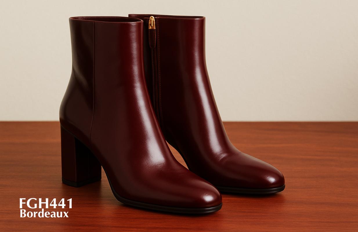 FGH441-Damen-Ankle-High-Top-Bordeaux-Stiefel