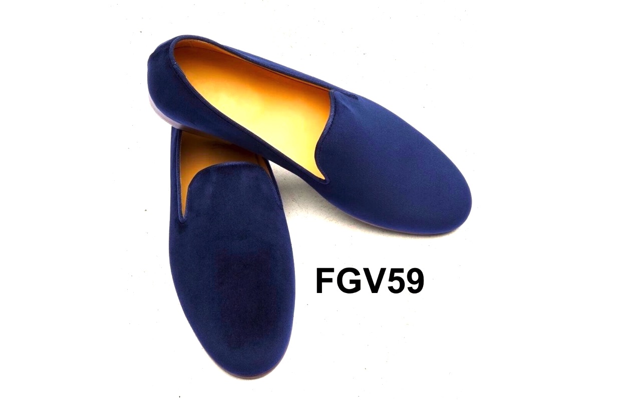 Blaue Leinen Mädchen-Loafer