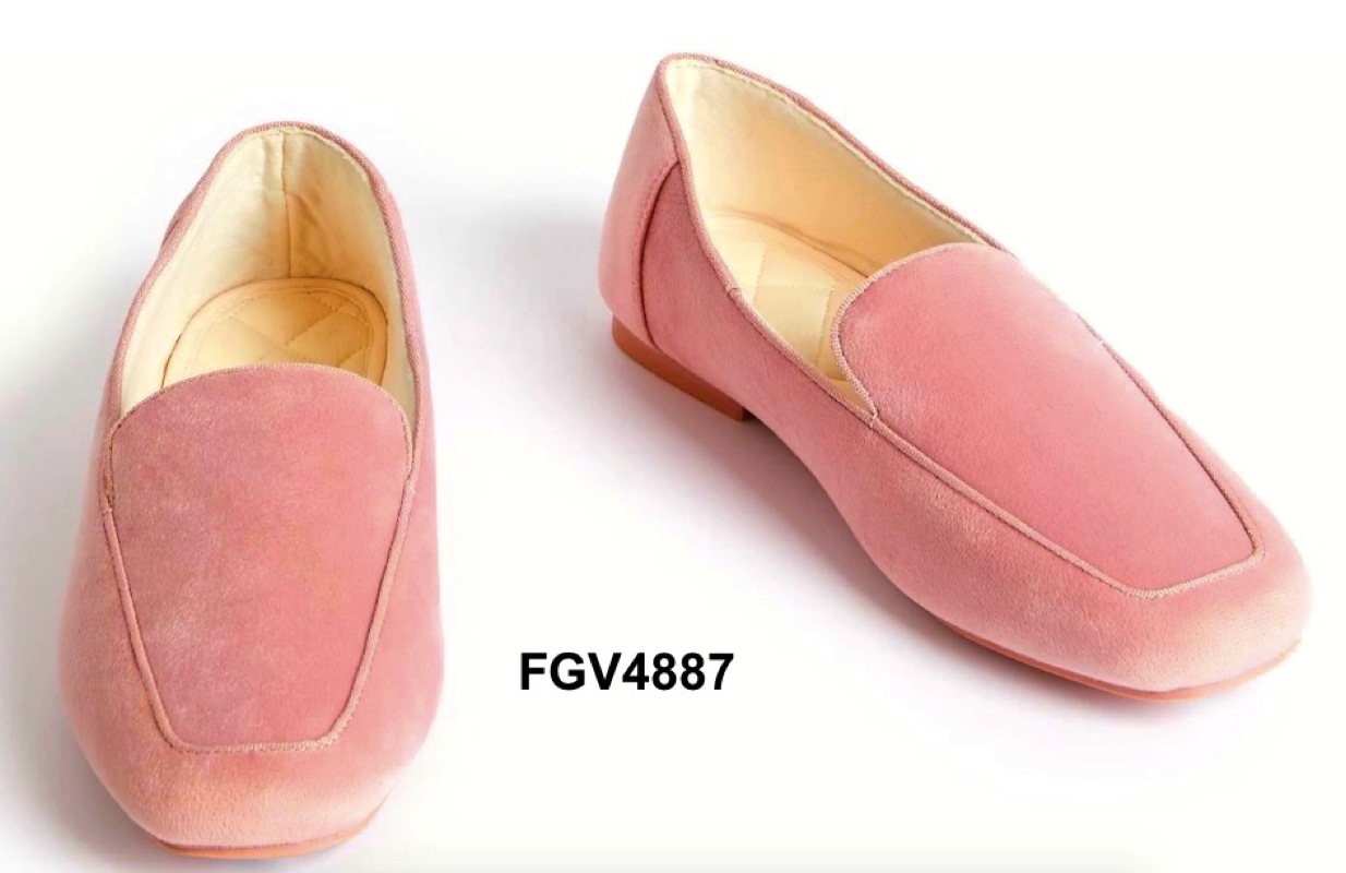 Handgefertigte pinke Samt-Damen-Loafer